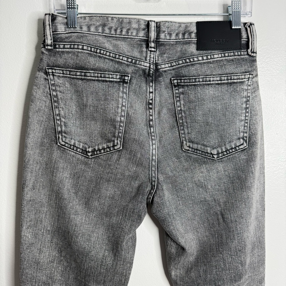 NWOT Moussy Vintage Light Black Skinny Jean Raw Hem Size 27 Designer Minimalist - Picture 10 of 10